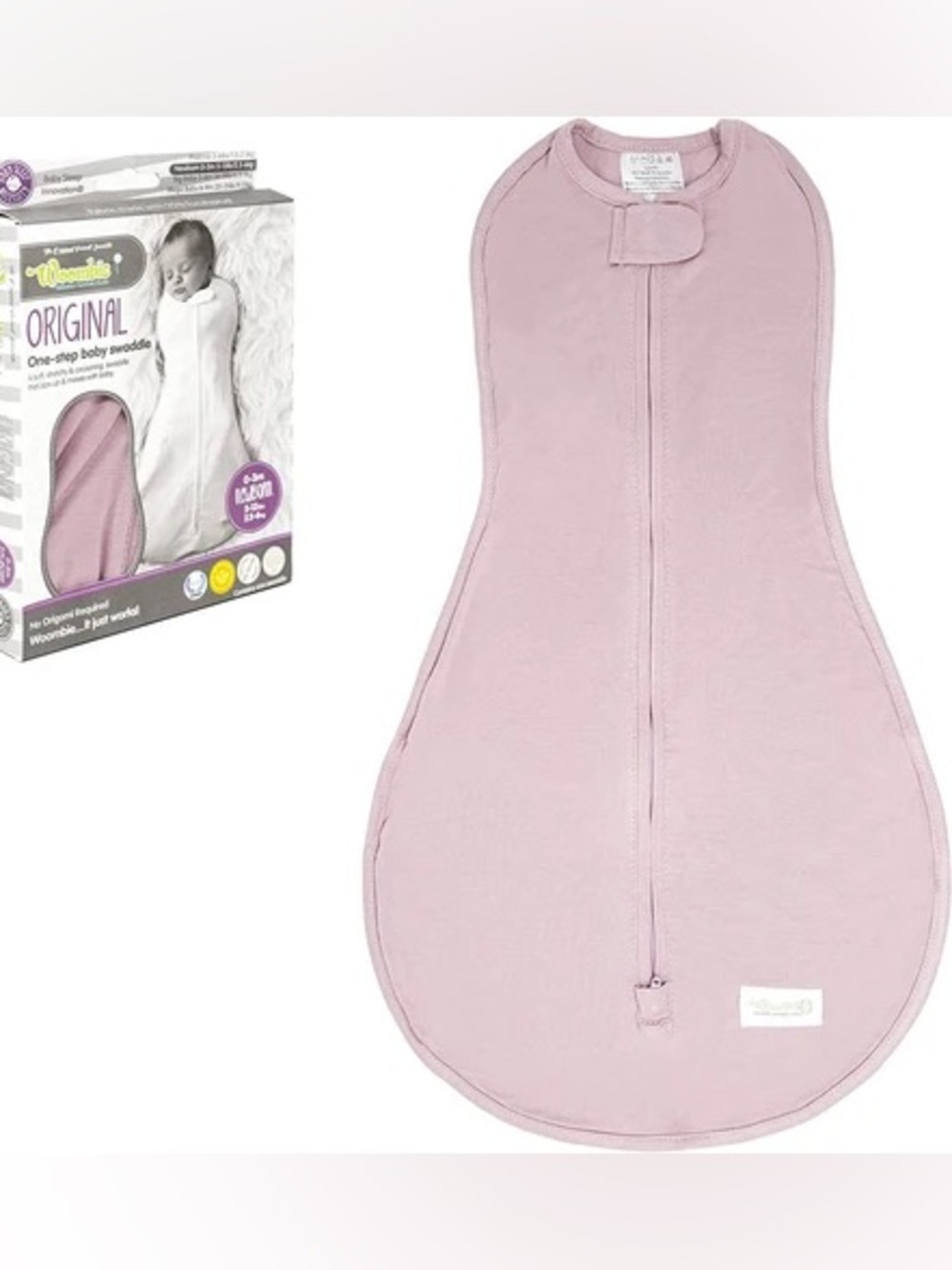 Light Pink WOOMBIE Infant Wearable Sleep Sack with Front Zip